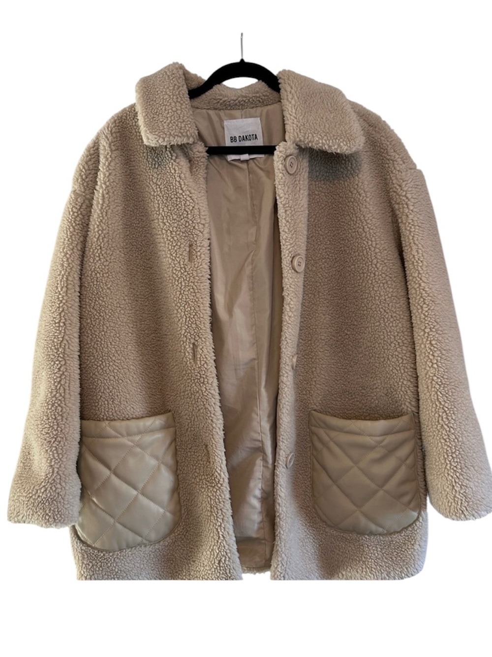 Oversized Sherpa jacket in Neutral Beige